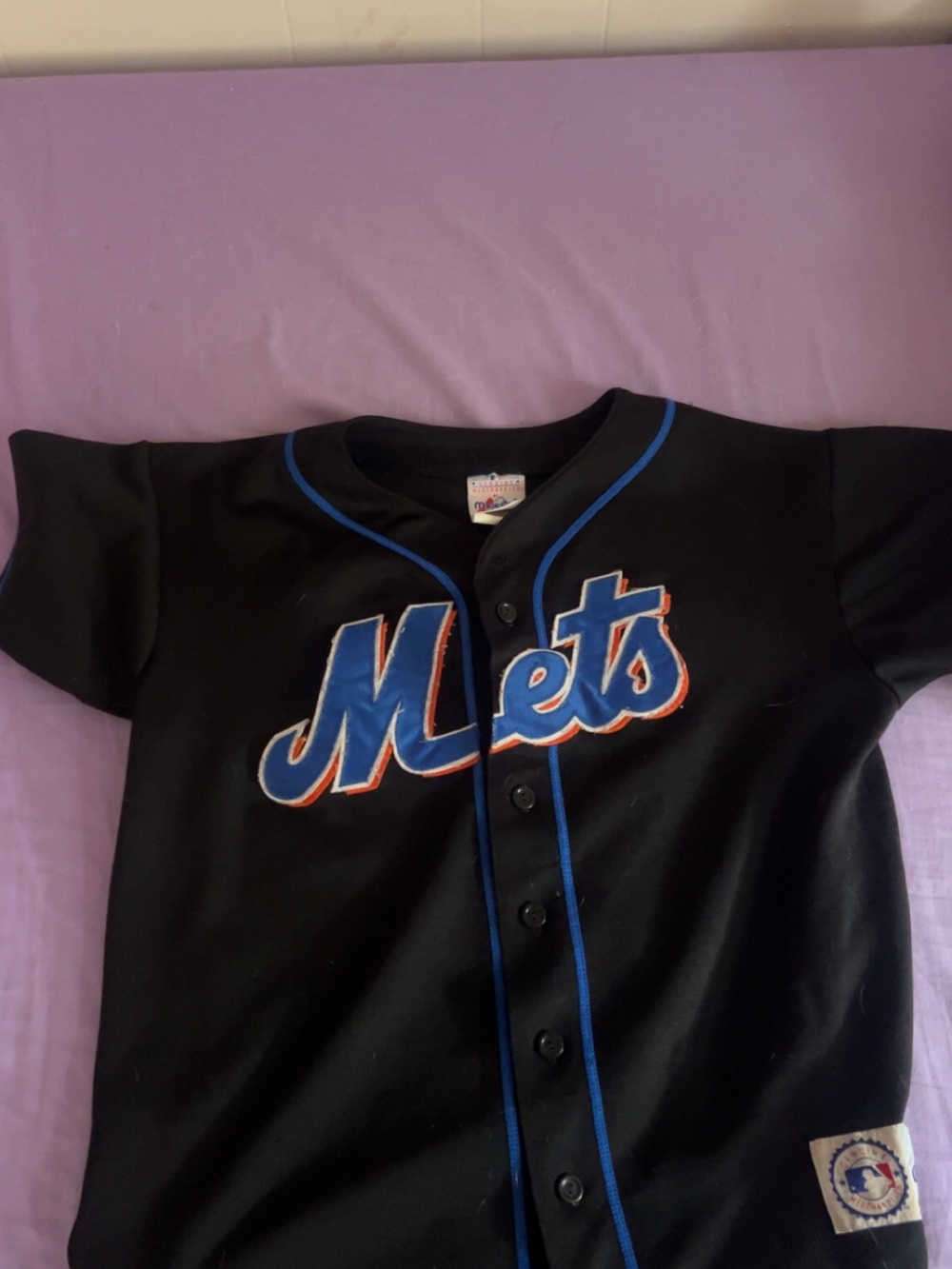 New York  Mets Black Baseball Jersey - Black/Blue